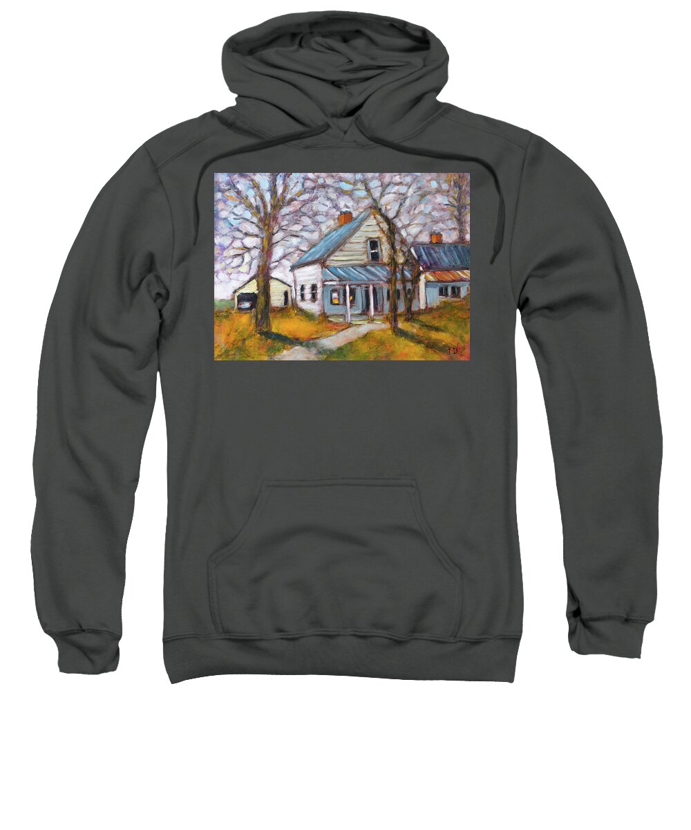 Farmhouse Sweatshirt featuring the painting Farmhouse Life by Mike Bergen