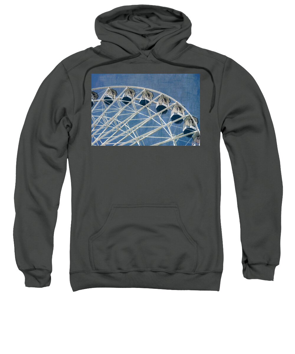 Jersey Sweatshirt featuring the photograph Ferris Wheel Texture Series 2 Blue by Marianne Campolongo