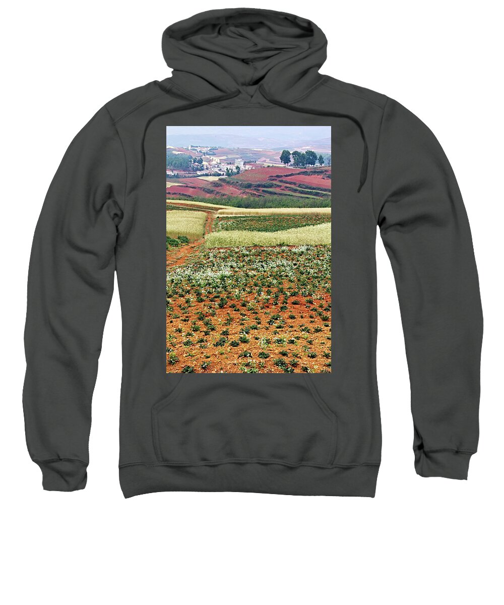 China Sweatshirt featuring the photograph Fields of the Redlands - 2 by Marla Craven