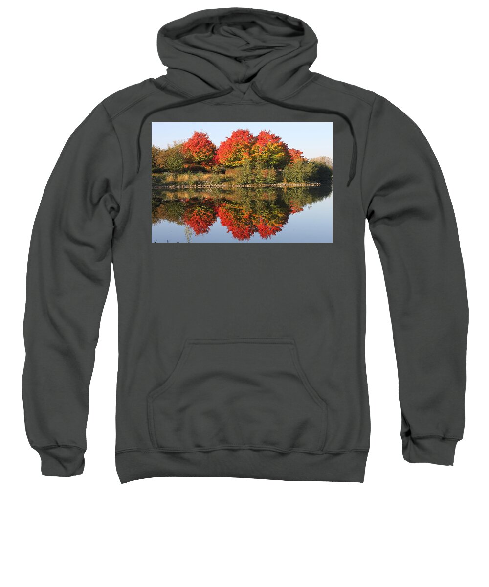 Fall Sweatshirt featuring the photograph Fiery Reflections by Lauri Novak