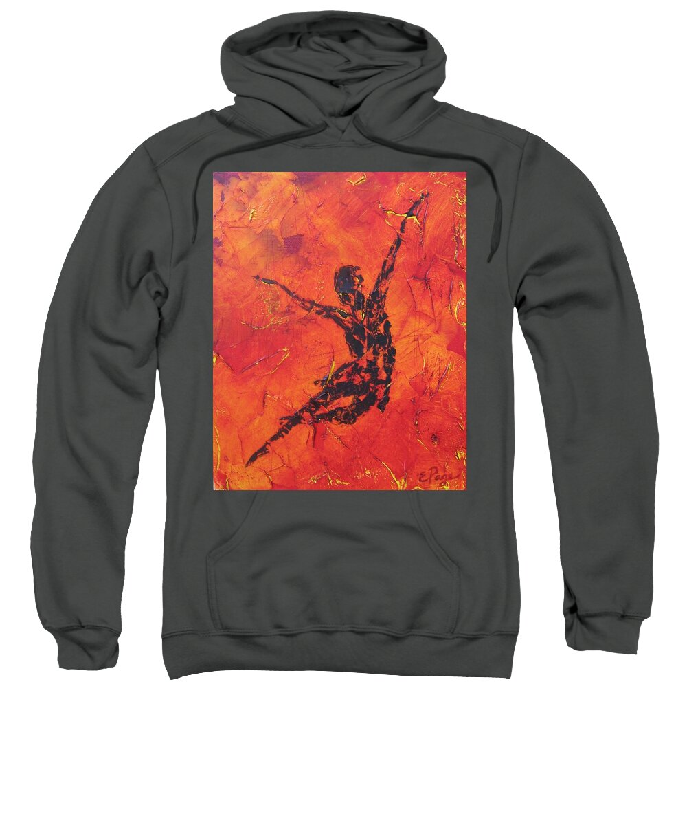 Dance Sweatshirt featuring the painting Fire Dancer by Emily Page
