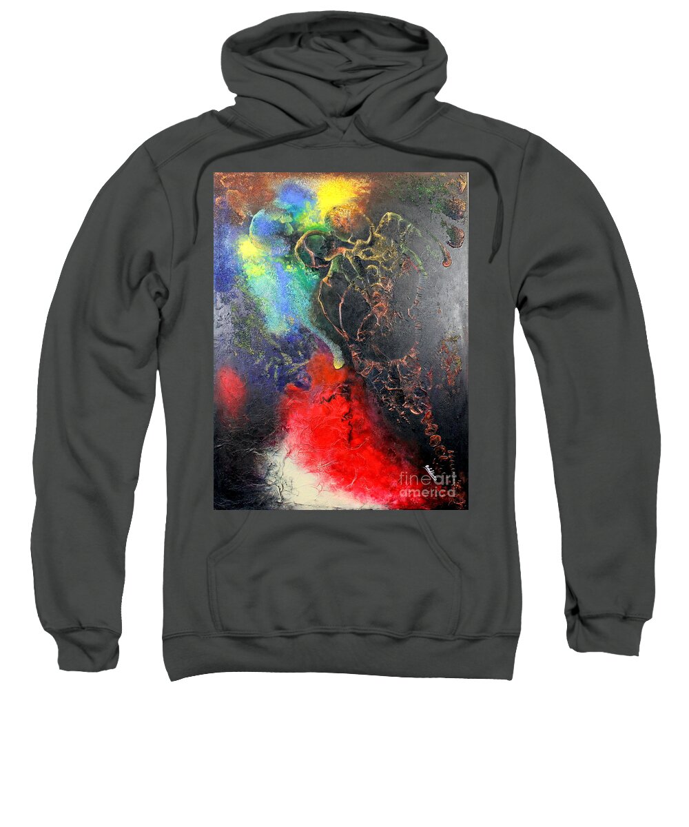 Valentine Sweatshirt featuring the painting Fire of Passion by Farzali Babekhan