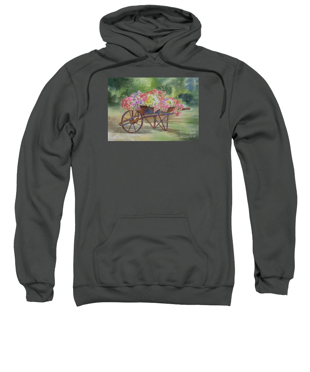 Flower Cart Sweatshirt featuring the painting Flower Cart by Deborah Ronglien