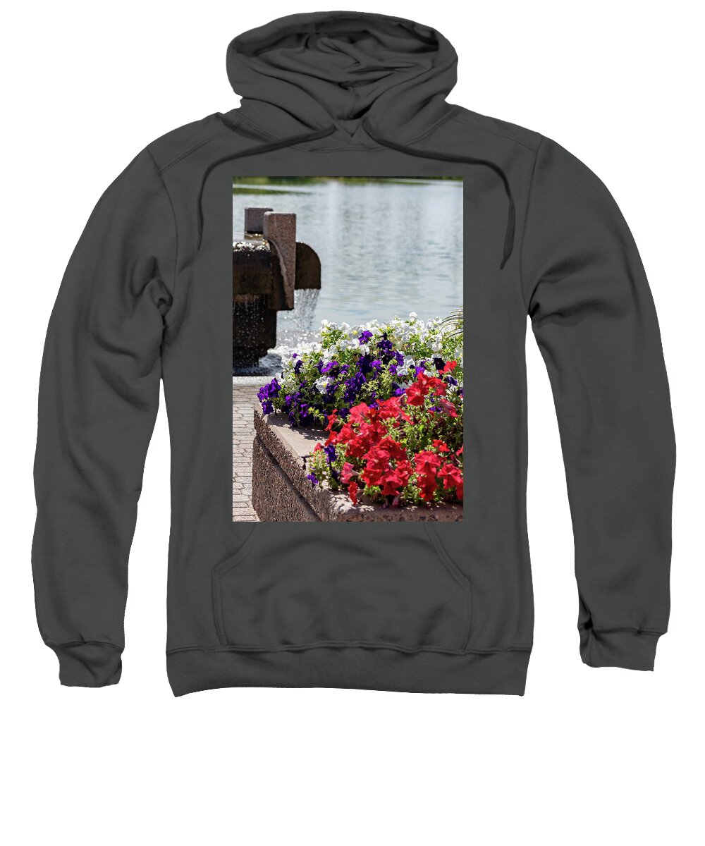 Water Sweatshirt featuring the photograph Flowers and Water by Douglas Killourie