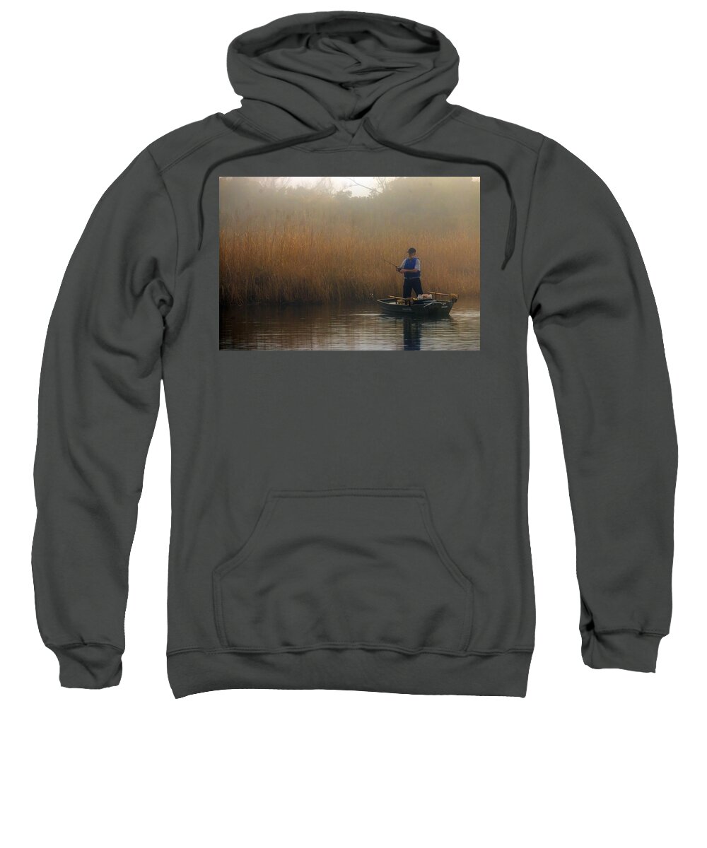 Fog Sweatshirt featuring the photograph Foggy Fishing by Travis Rogers