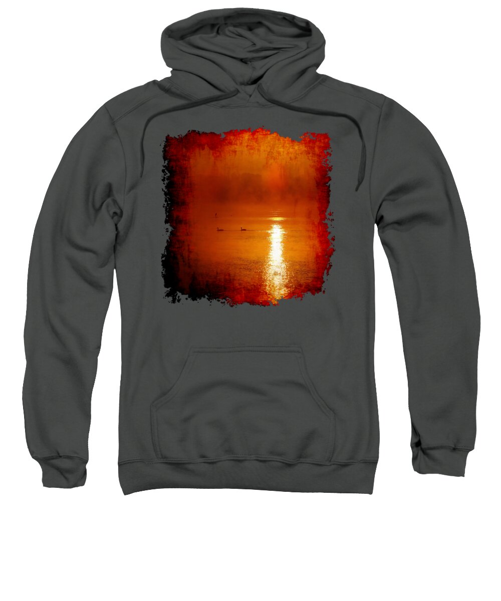 Sunrise Sweatshirt featuring the photograph Foggy Morning on the River by Nick Kloepping