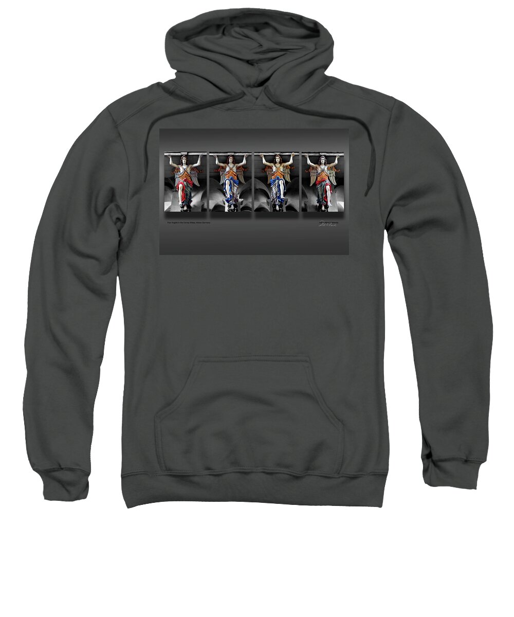 Color Sweatshirt featuring the photograph Four Angels of the Corvey Abbey by Frederic A Reinecke