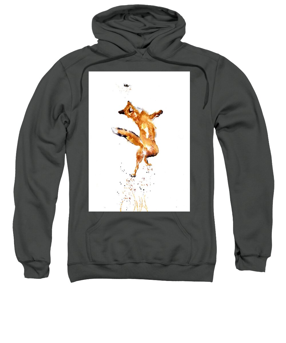 Fox Sweatshirt featuring the painting Fox Jump by Debra Hall