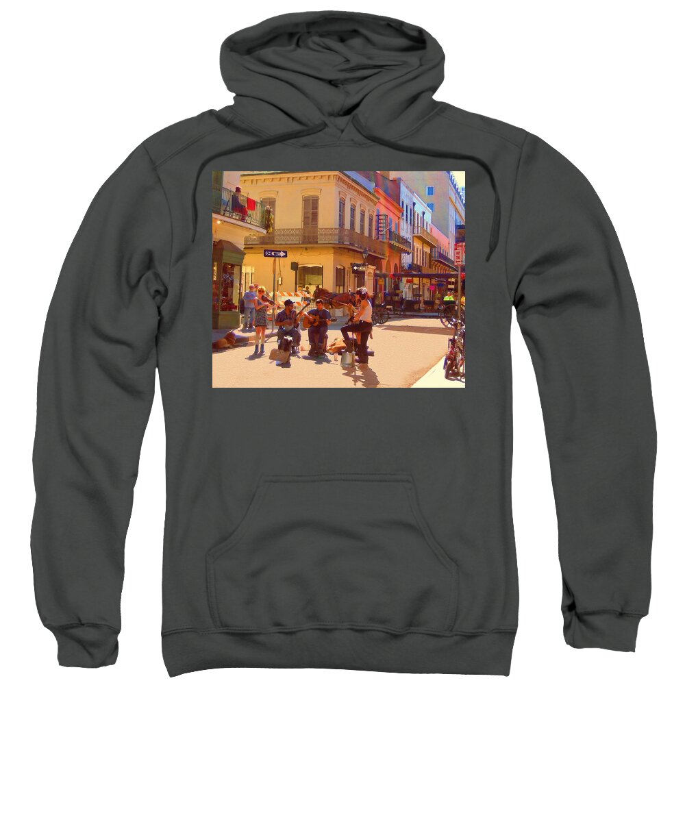 City Sweatshirt featuring the photograph French Quarter Day by Kathy Bassett
