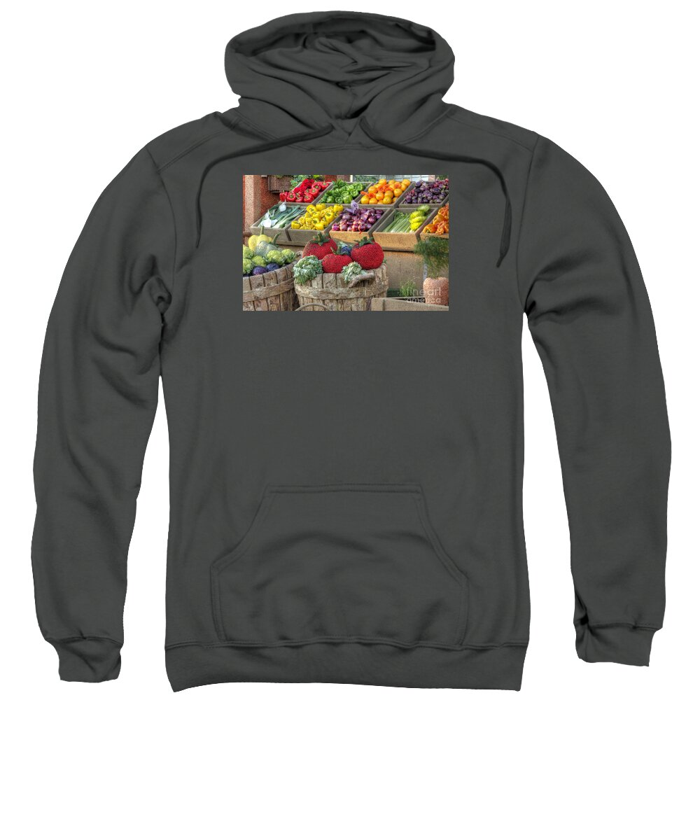 Fruit And Veggies Sweatshirt featuring the photograph Fruit and Veggie Display by Mathias 