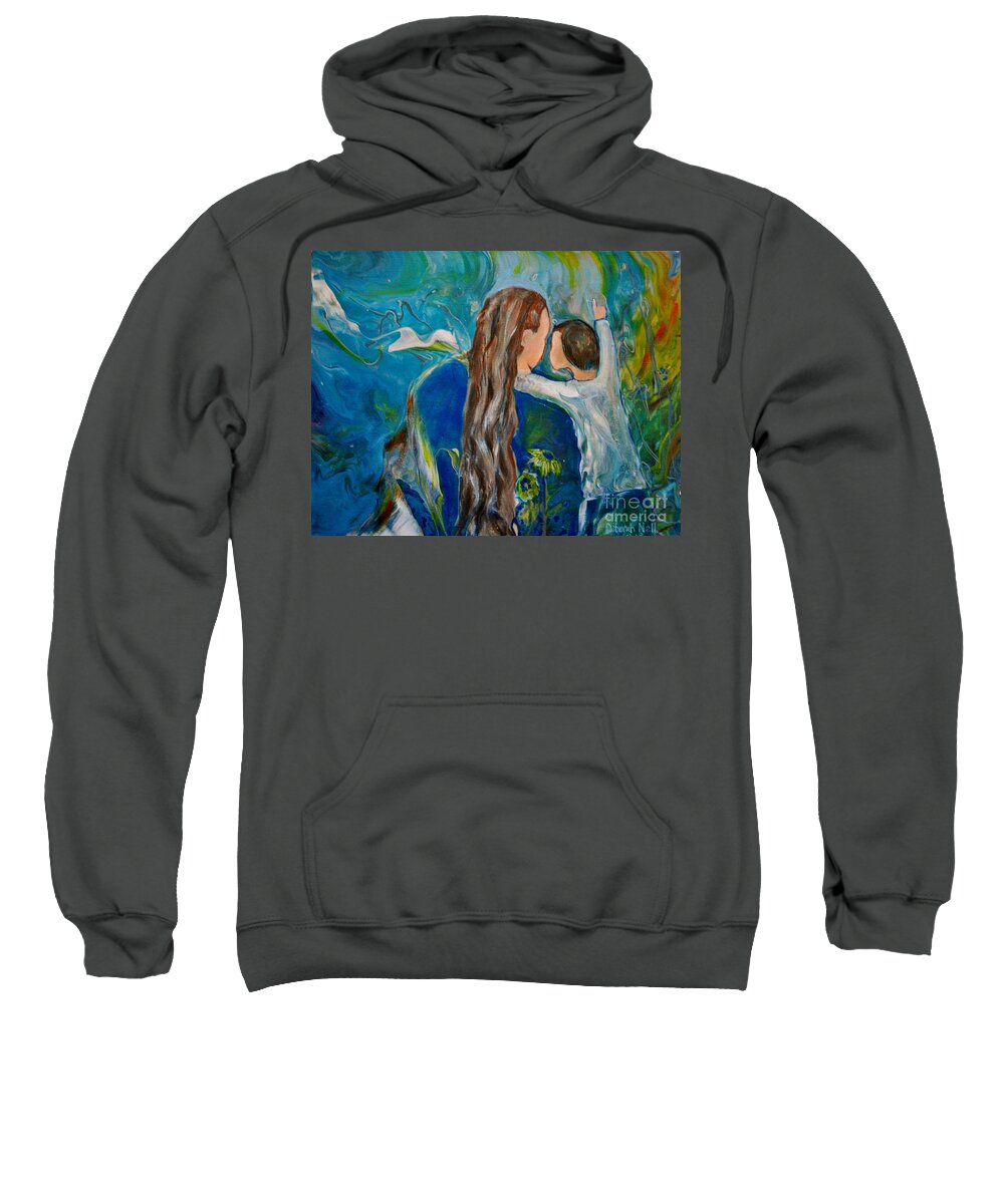 Faceless Art Sweatshirt featuring the painting Full of Wonder by Deborah Nell