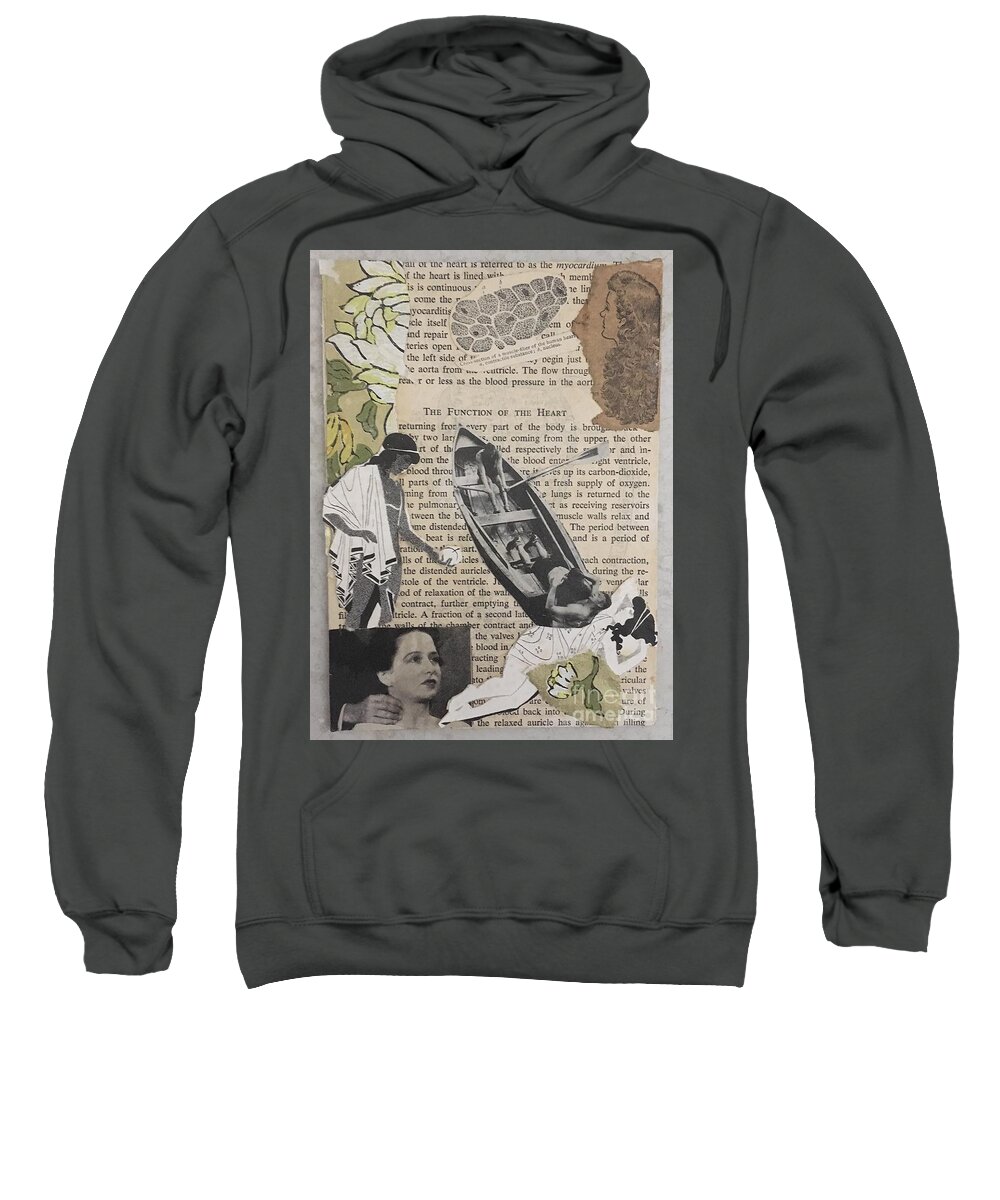 Collage Sweatshirt featuring the mixed media Function of the Heart by M Bellavia