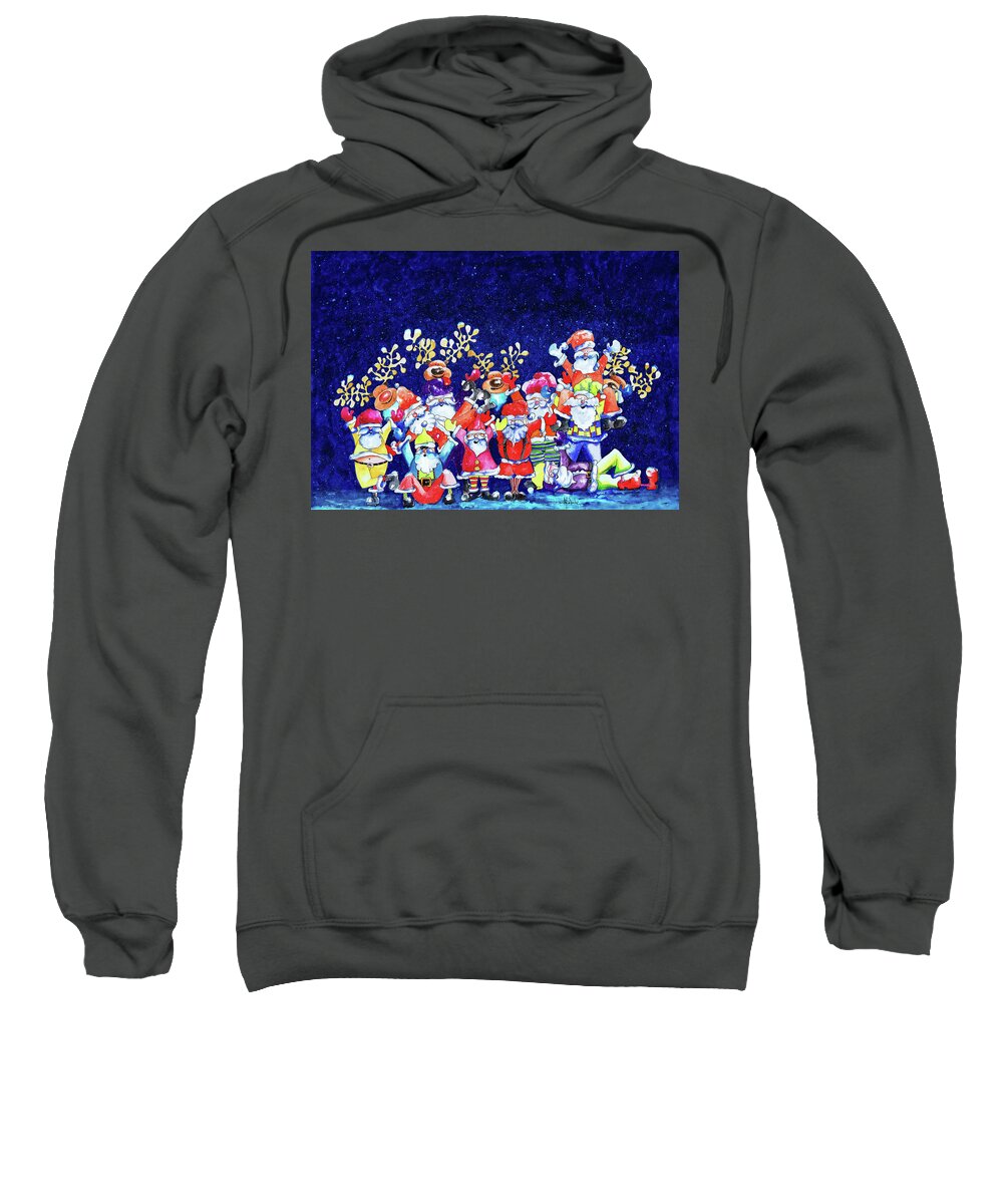 Christmas Sweatshirt featuring the painting Funny Christmas by Isabel Salvador