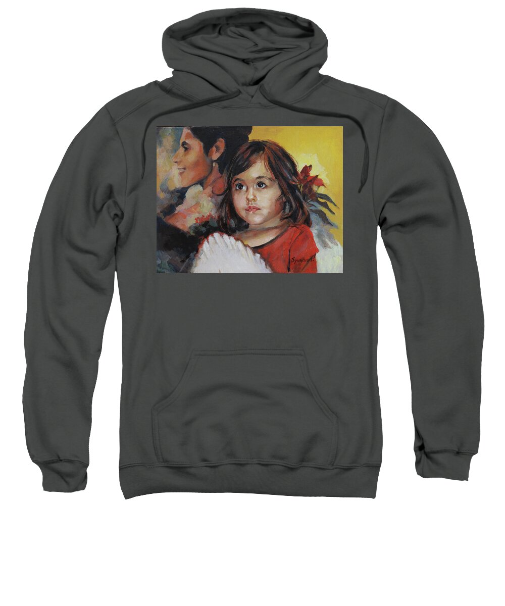 Portrait Sweatshirt featuring the painting Gabby by Synnove Pettersen