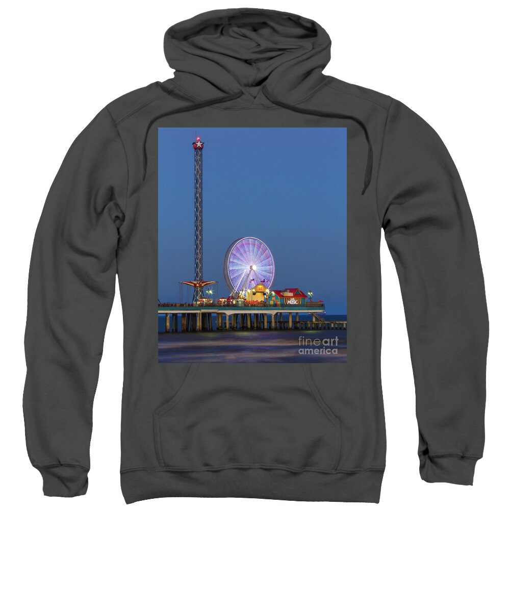 Galveston Pier Sweatshirt featuring the photograph Galveston Pier by Brandon Bonafede