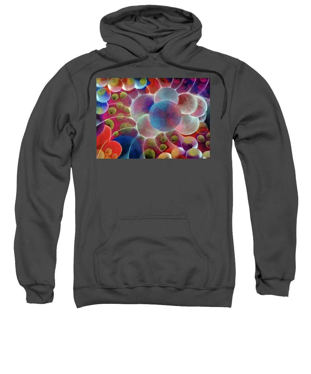 Gamma Burst Abstract Giclee Print Sweatshirt featuring the pastel Gamma Burst II abstract pattern art by Laurie's Intuitive