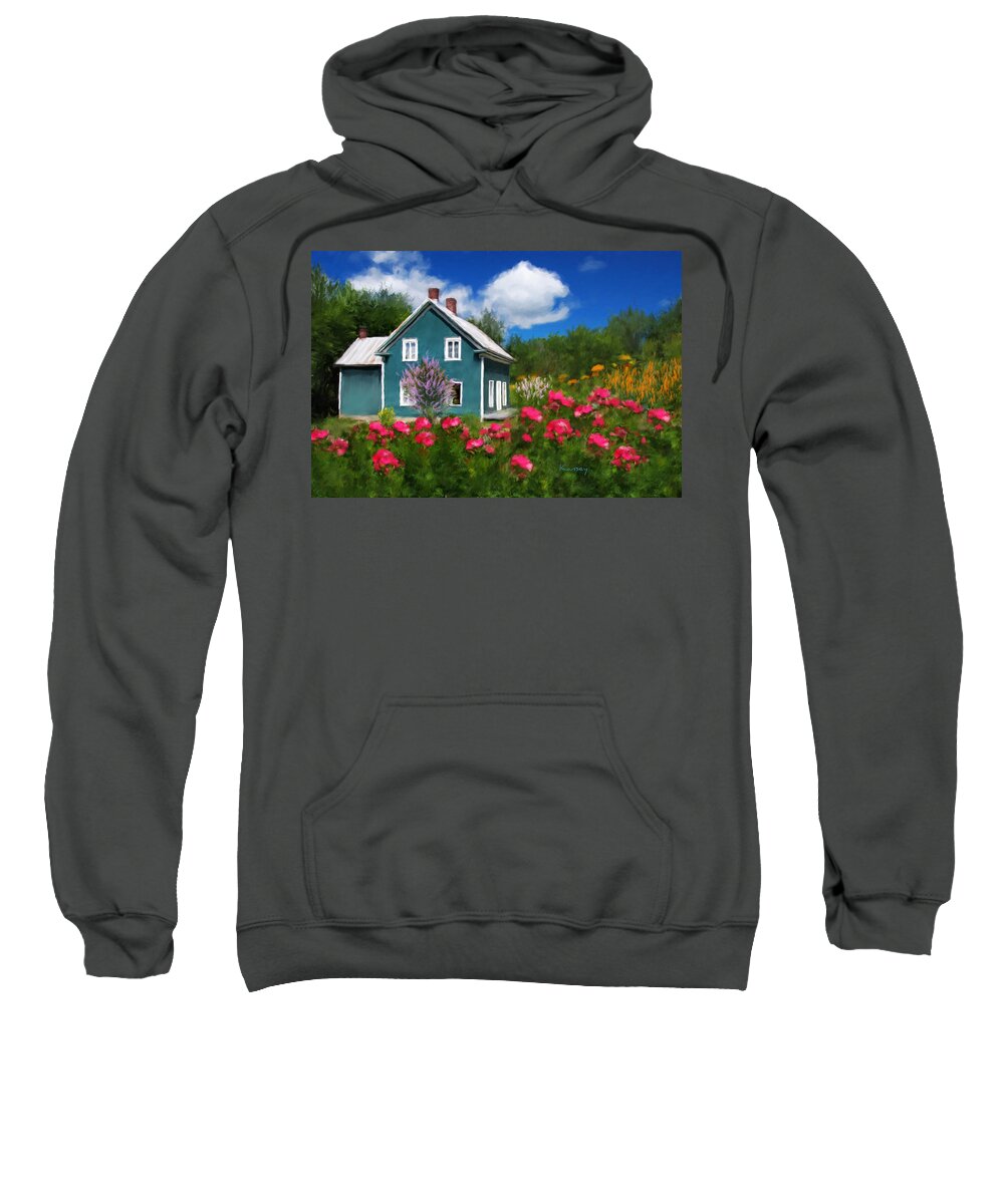 House Sweatshirt featuring the painting Garden by Johanne Dauphinais