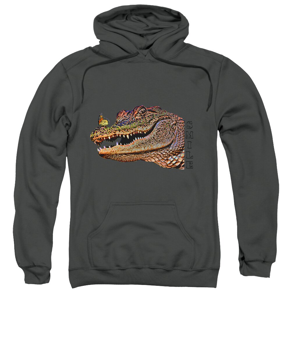 Gator Sweatshirt featuring the photograph Gator Smile by Mitch Spence