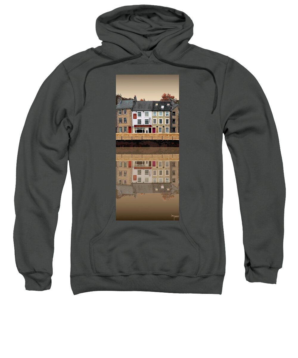 Pub Sweatshirt featuring the digital art George and Dragon Reflection by Joe Tamassy