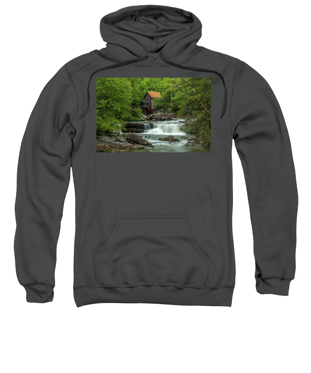 Landscape Sweatshirt featuring the photograph Glade Creek Grist Mill in May by Chris Berrier