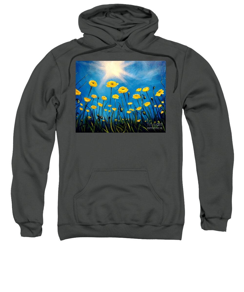 Poppies Sweatshirt featuring the painting Gleaming by Elizabeth Robinette Tyndall