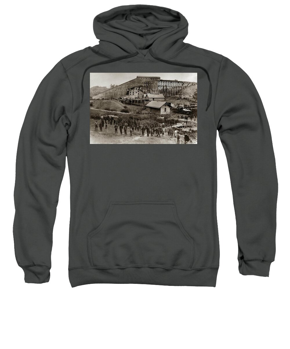 Glen Lyon Sweatshirt featuring the photograph Glen Lyon PA Susquehanna Coal Co Breaker late 1800s by Arthur Miller