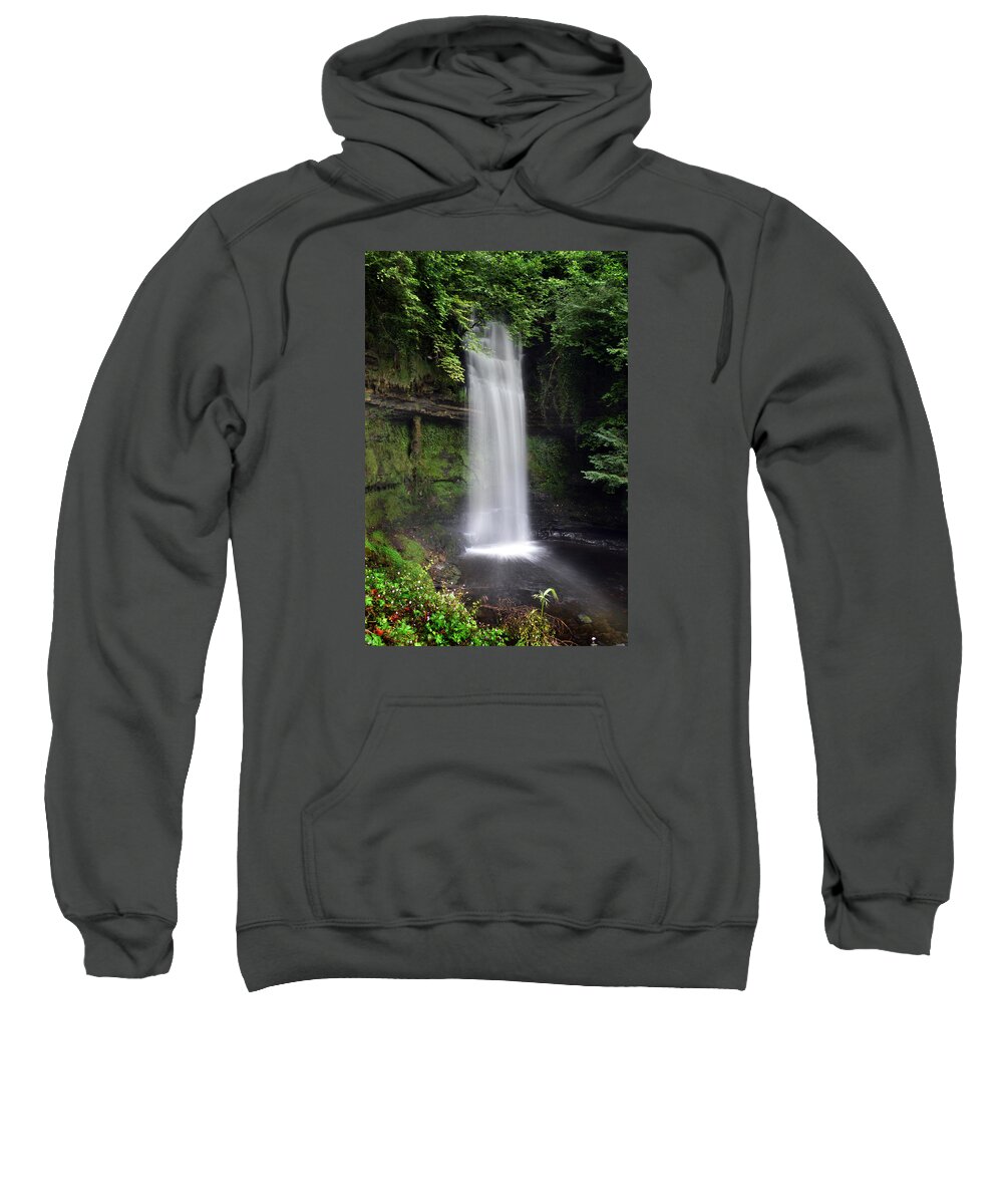 Glencar Waterfall Sweatshirt featuring the photograph Glencar Waterfall by Terence Davis