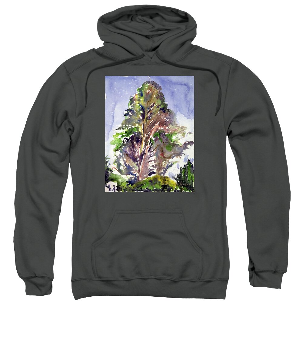  Sweatshirt featuring the painting Glendalough Tree by Kathleen Barnes