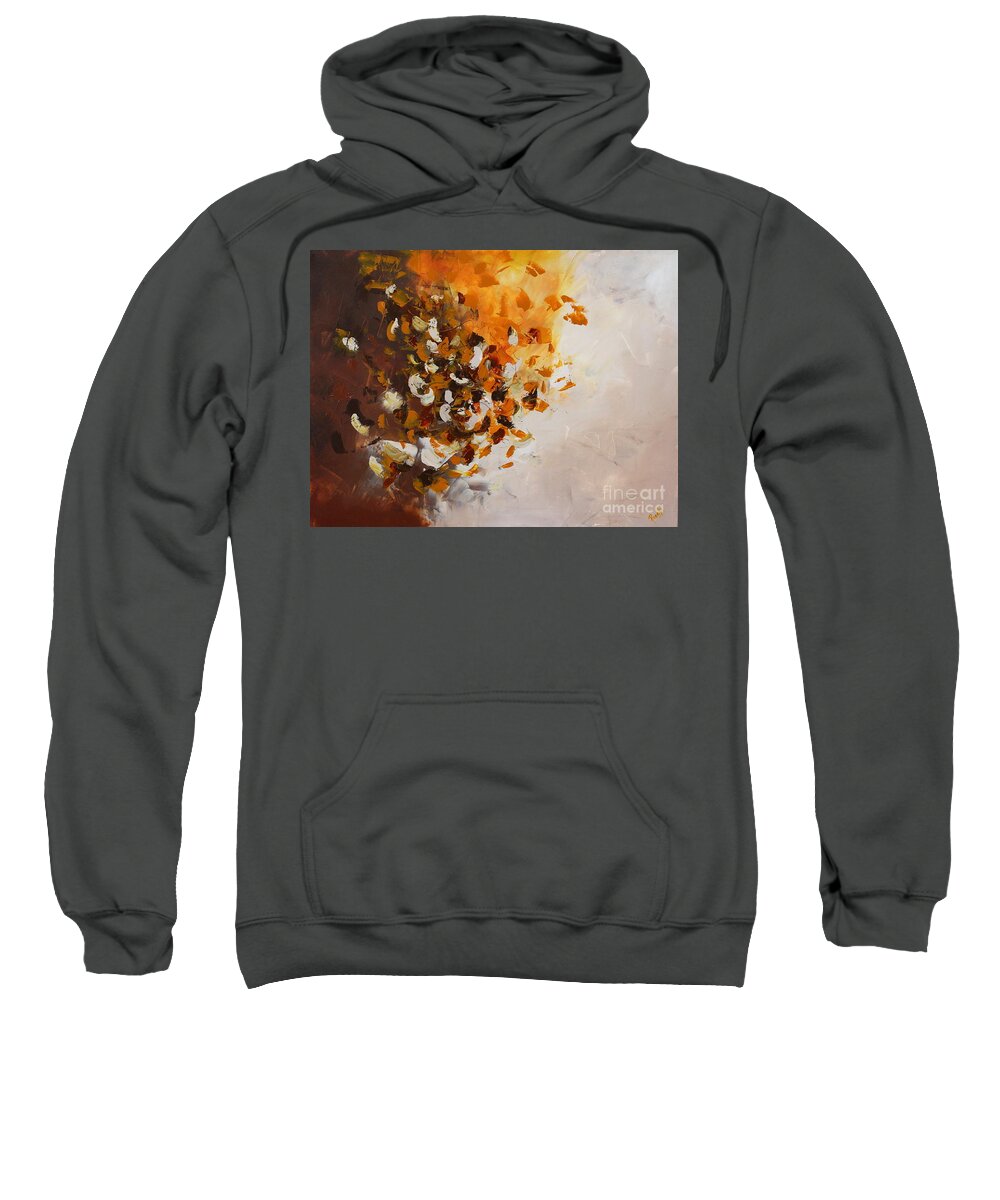Brown Sweatshirt featuring the painting Glitter by Preethi Mathialagan