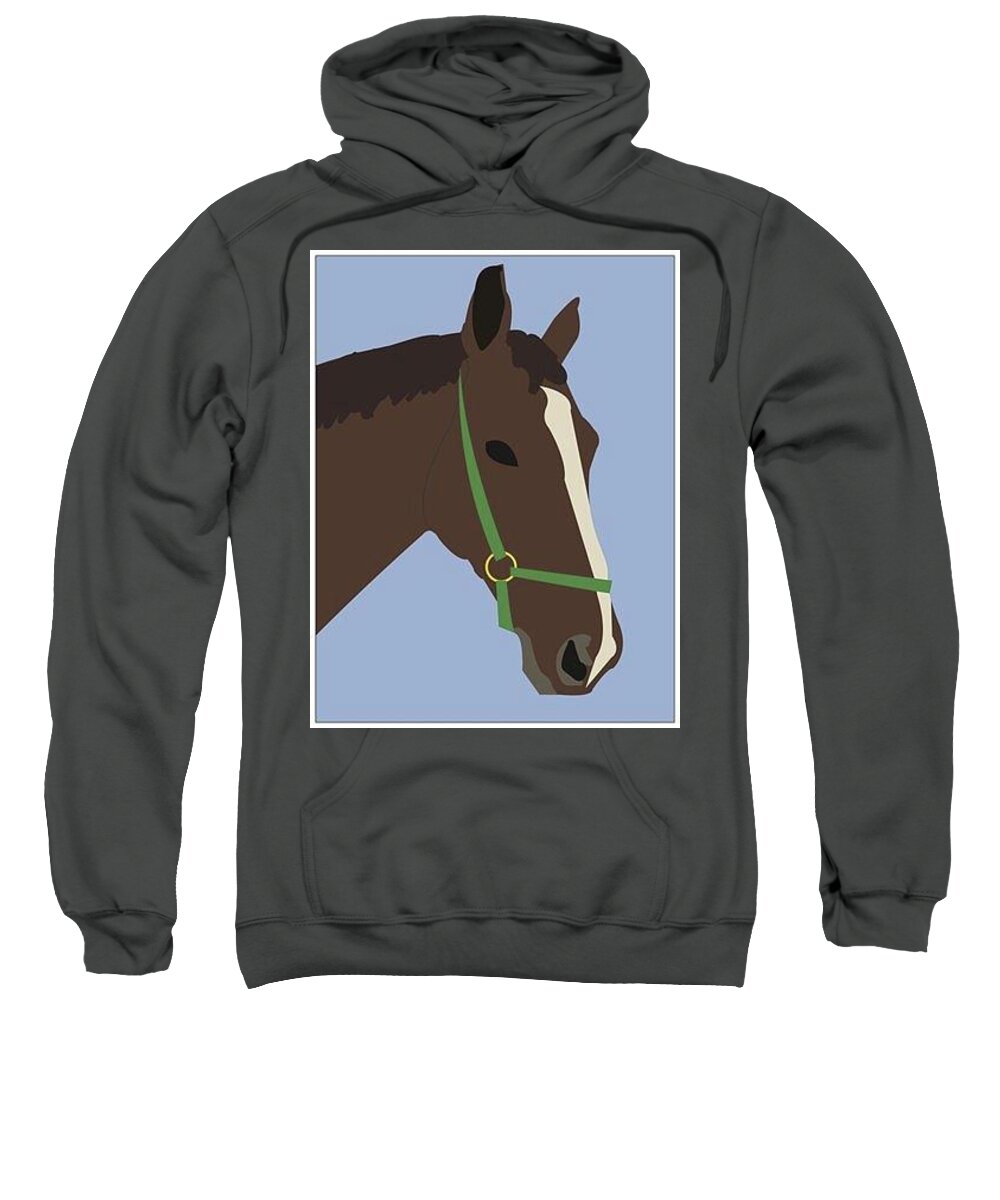 Horse Sweatshirt featuring the digital art Godiva by Caroline Elgin