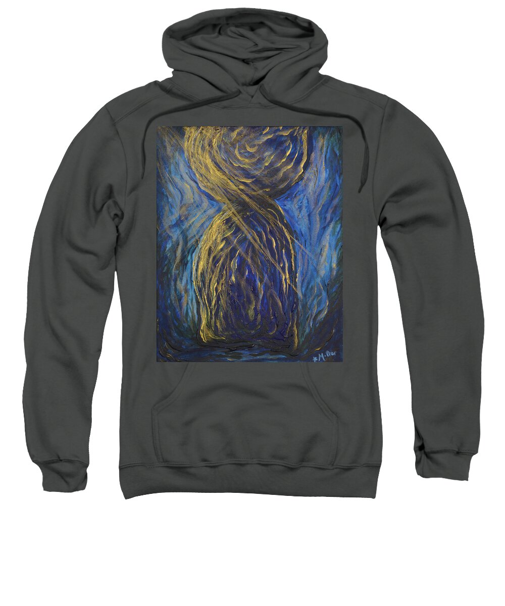 Guam Sweatshirt featuring the painting Gold and Blue Latte Stone by Michelle Pier