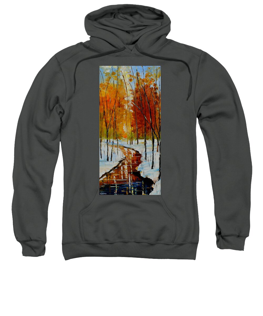 Winter Sweatshirt featuring the painting Golden Winter by Kevin Brown
