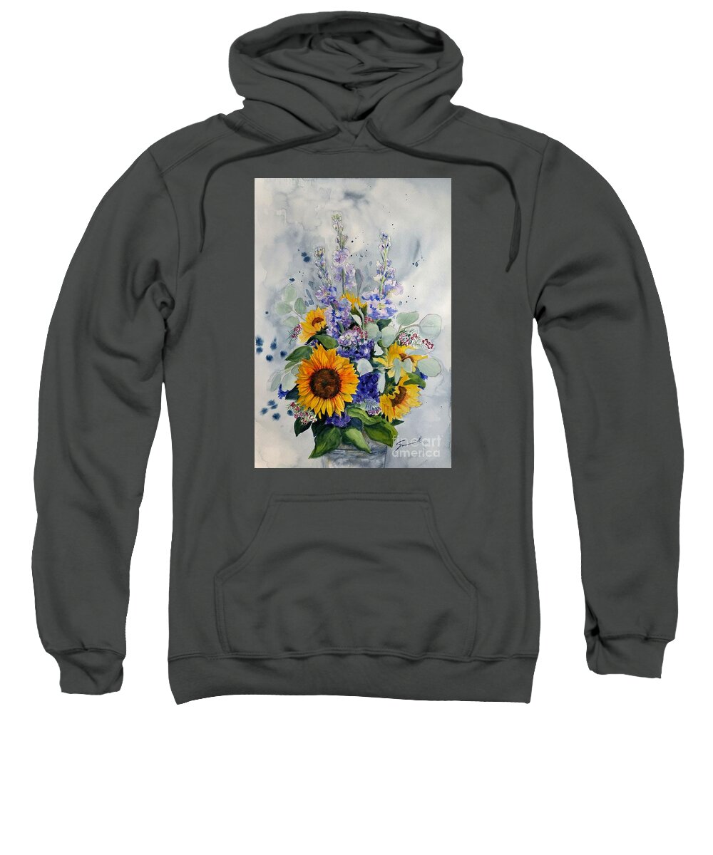 Sunflowers Sweatshirt featuring the painting Good Day Sunshine by Sonia Mocnik