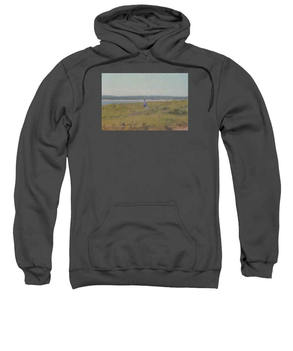 Fields Of Gold Sweatshirt featuring the painting Gooseberry Island Westport MA by Bill McEntee