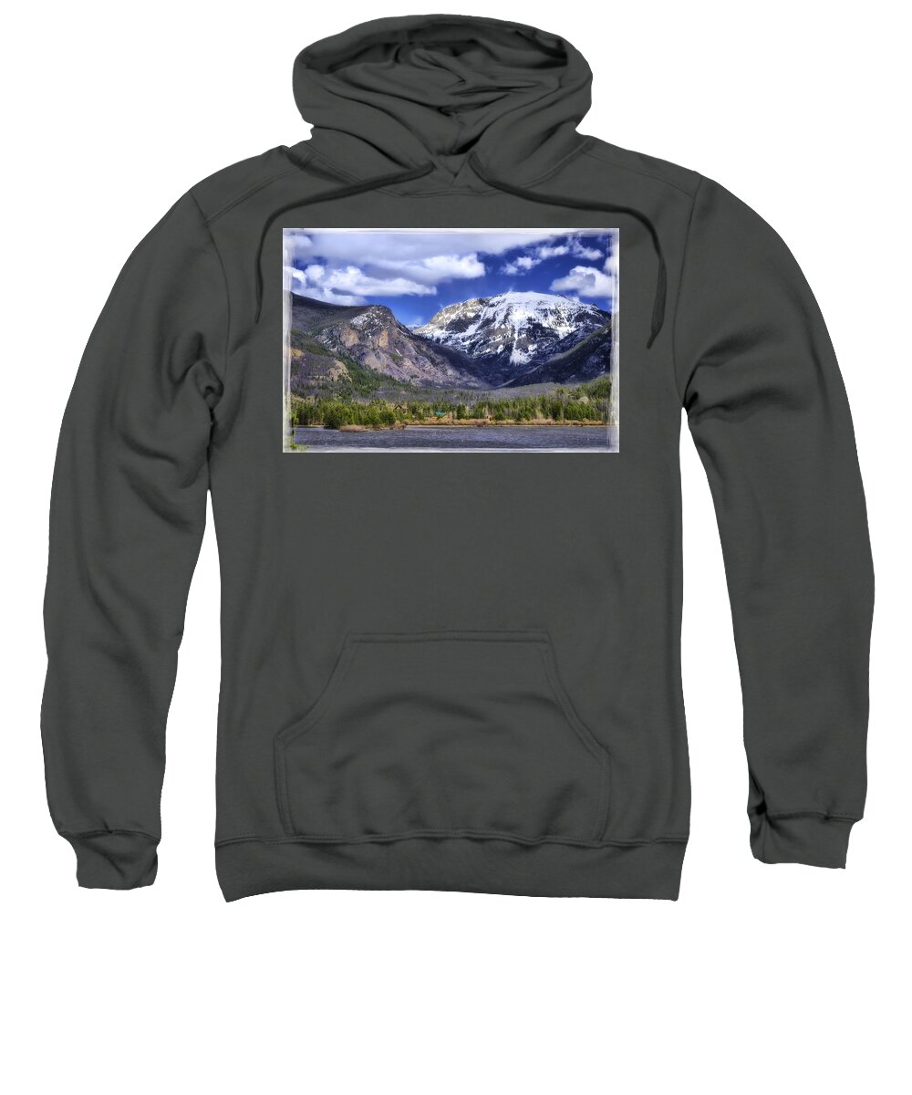 Calm Sweatshirt featuring the photograph Grand Lake CO by Joan Carroll