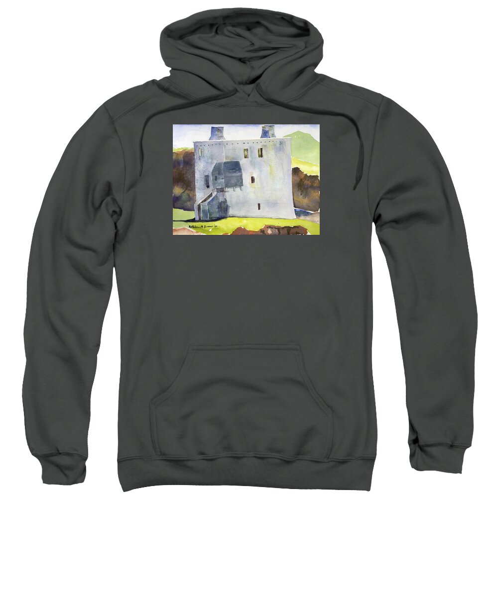  Sweatshirt featuring the painting Gray Castle by Kathleen Barnes