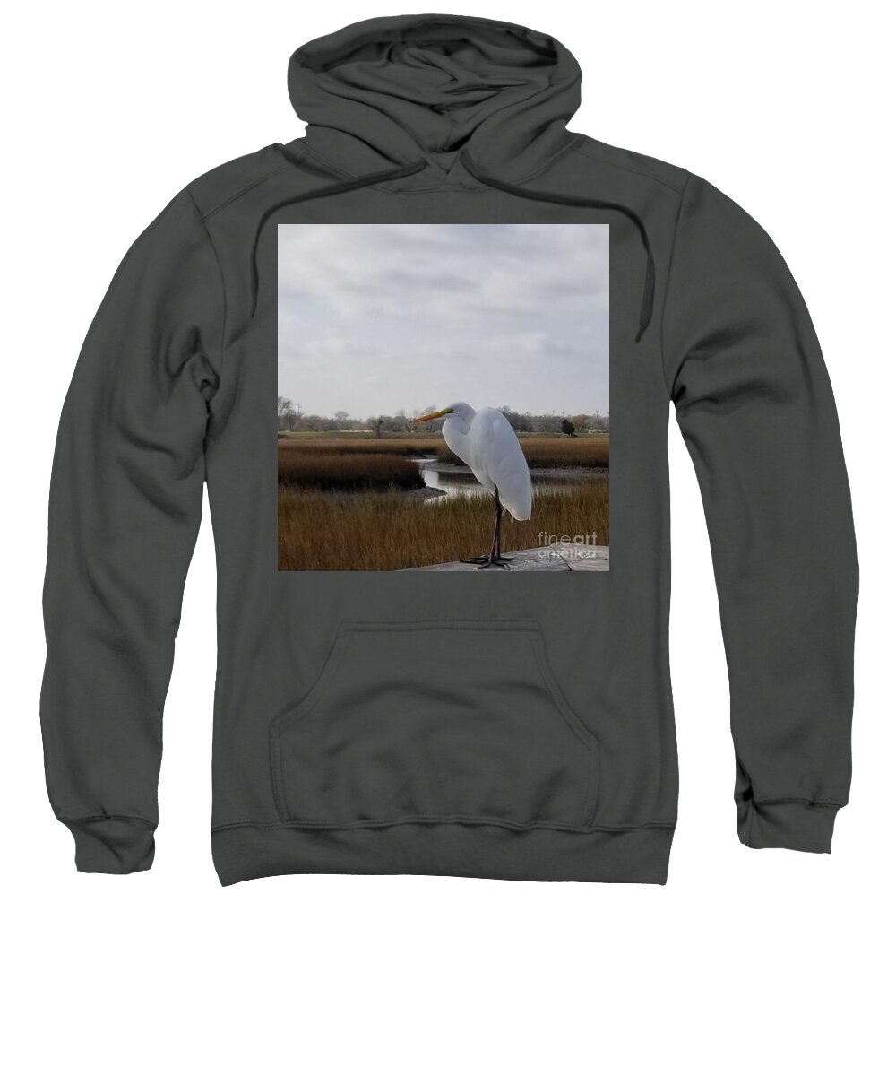 Great Egret Sweatshirt featuring the photograph Great White Egret by Amy Regenbogen