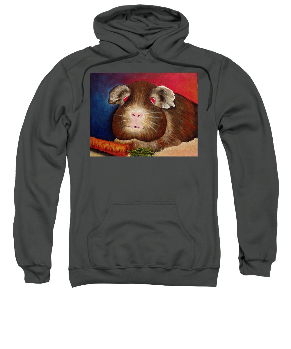 Pet Sweatshirt featuring the painting Guinea Pig Portrait by Nancy Mueller