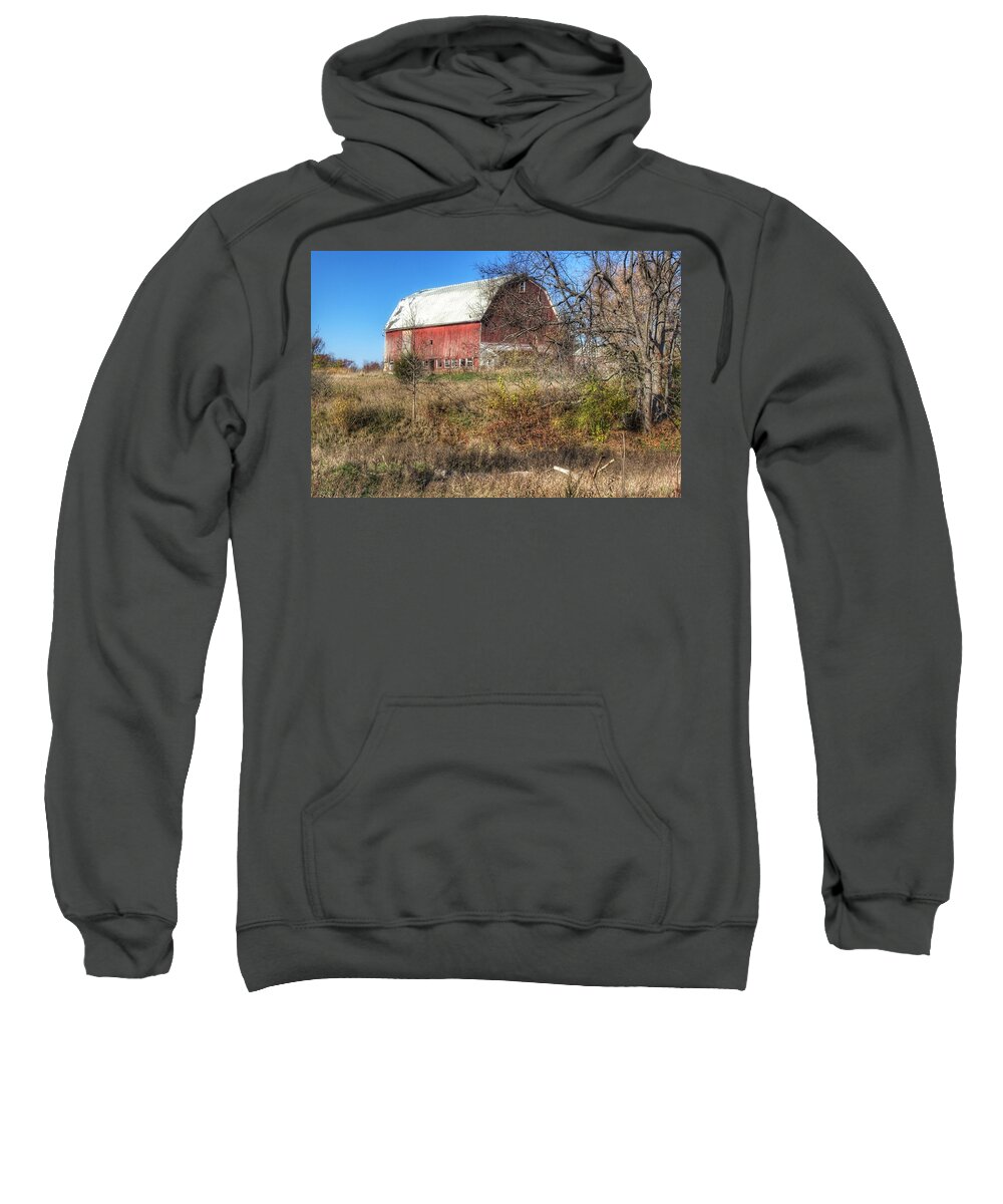 Barn Sweatshirt featuring the photograph 0016 - Hadley Red I by Sheryl L Sutter