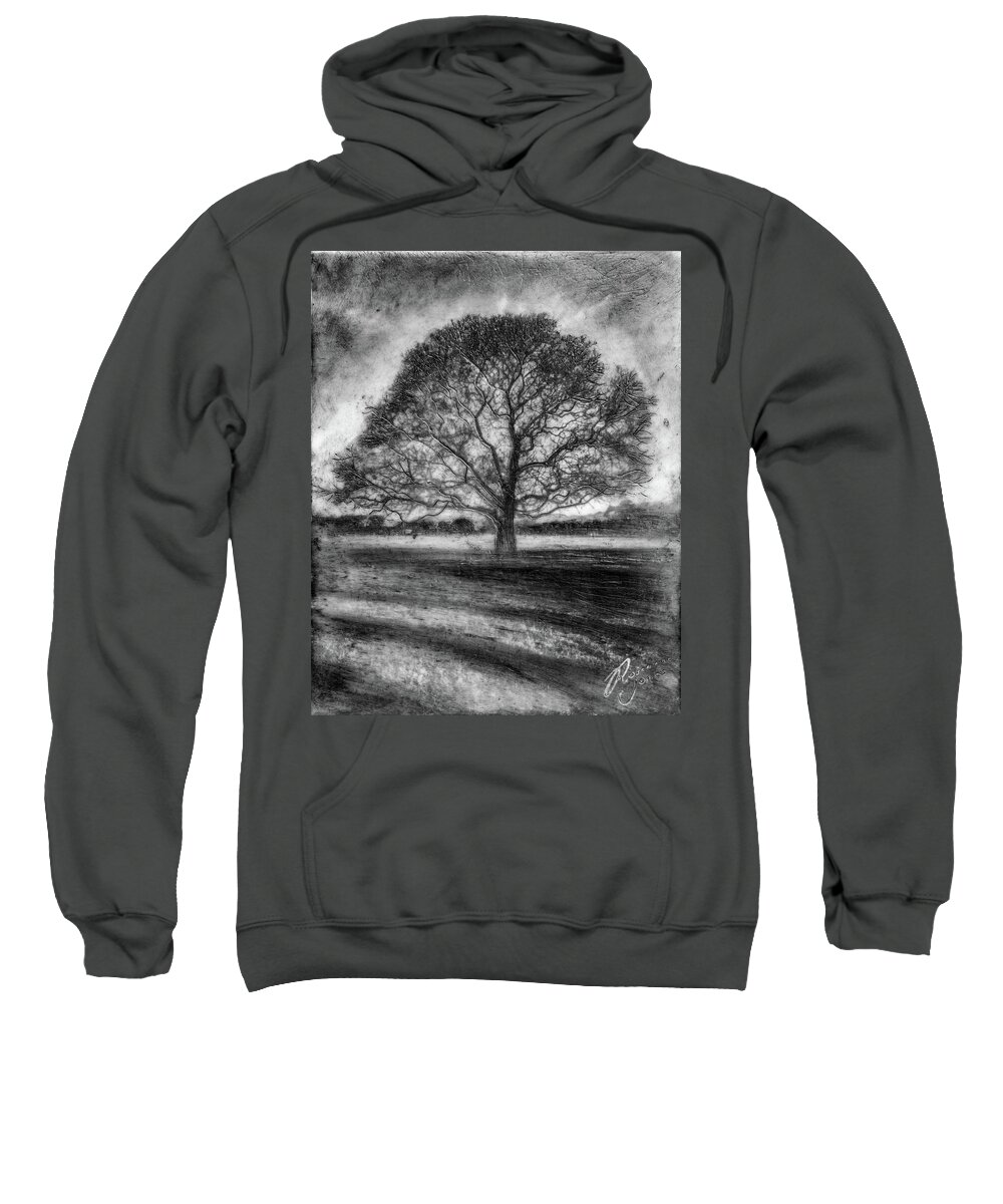 Trees Sweatshirt featuring the mixed media Hagley Tree 2 by Roseanne Jones