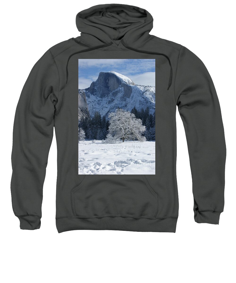 Half Dome Sweatshirt featuring the photograph Half Dome in Winter by Christine Jepsen