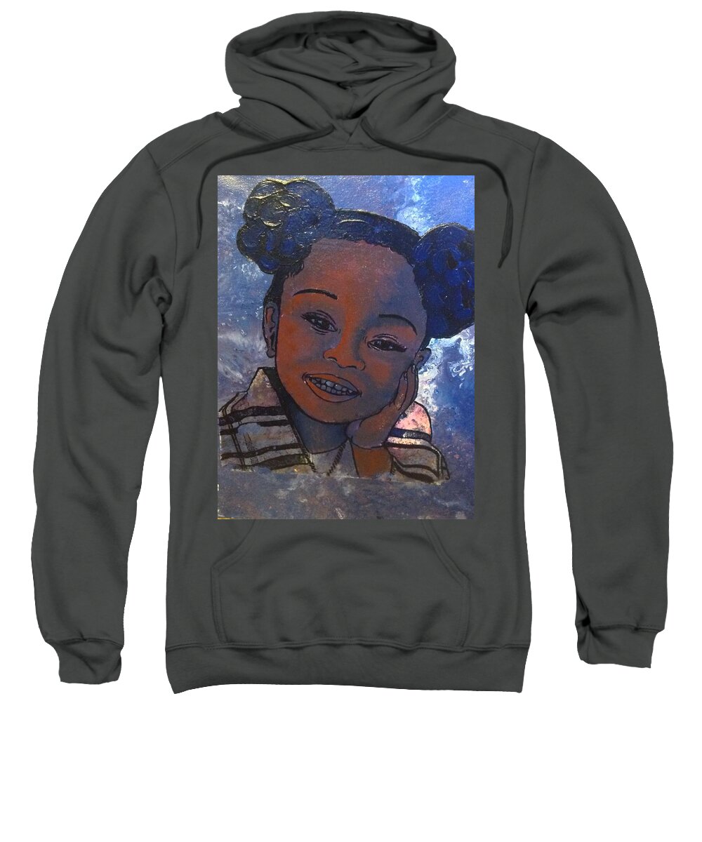 Acrylic Sweatshirt featuring the painting October Baby Girl by Karen Buford