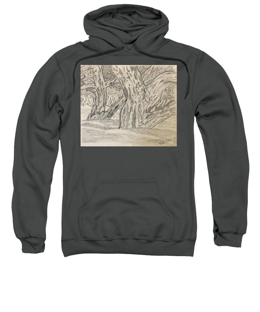 Landscape Sweatshirt featuring the drawing Hardwoods by Thomas Janos