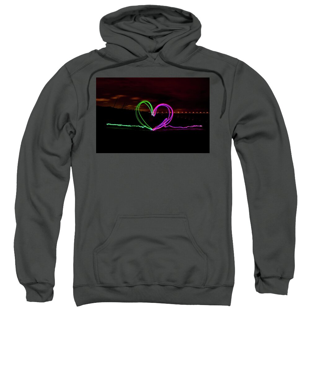 Night Sweatshirt featuring the photograph Hearts in the Night by Nicole Lloyd