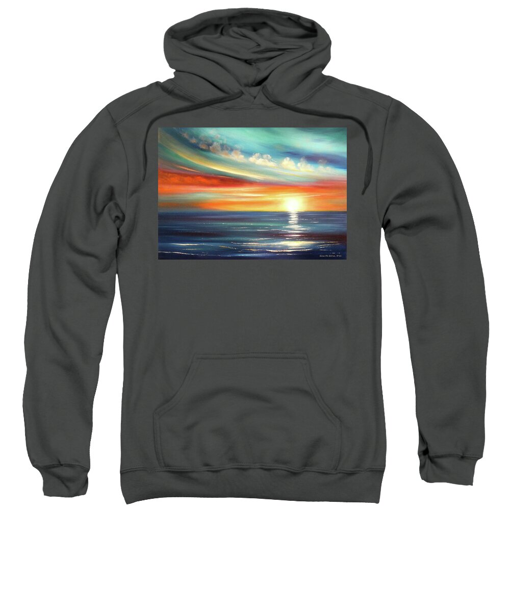 Sunset Sweatshirt featuring the painting Here It Goes by Gina De Gorna