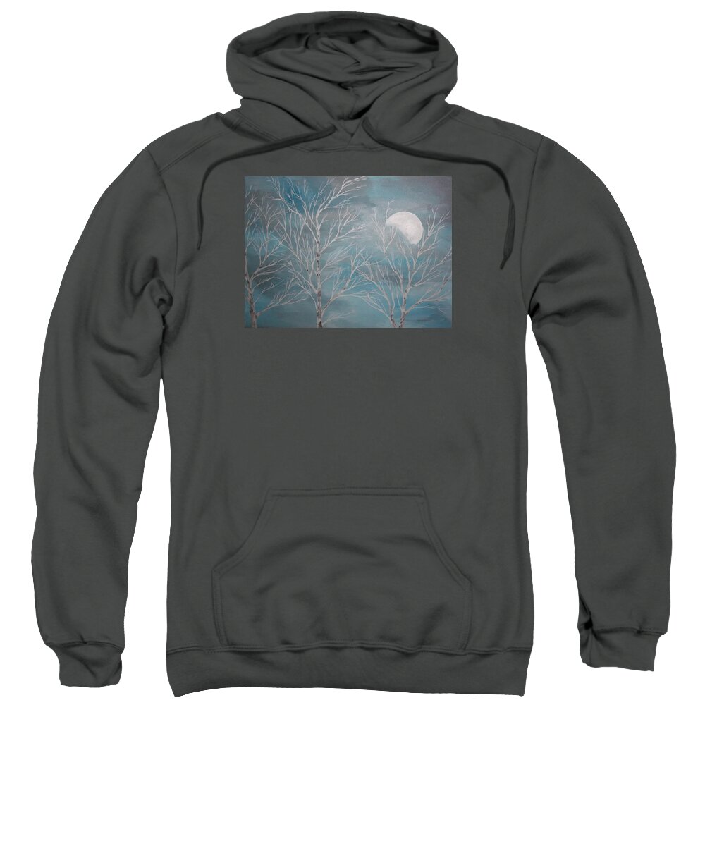 Full Moon Sweatshirt featuring the painting Hidden Secrets by Angie Butler