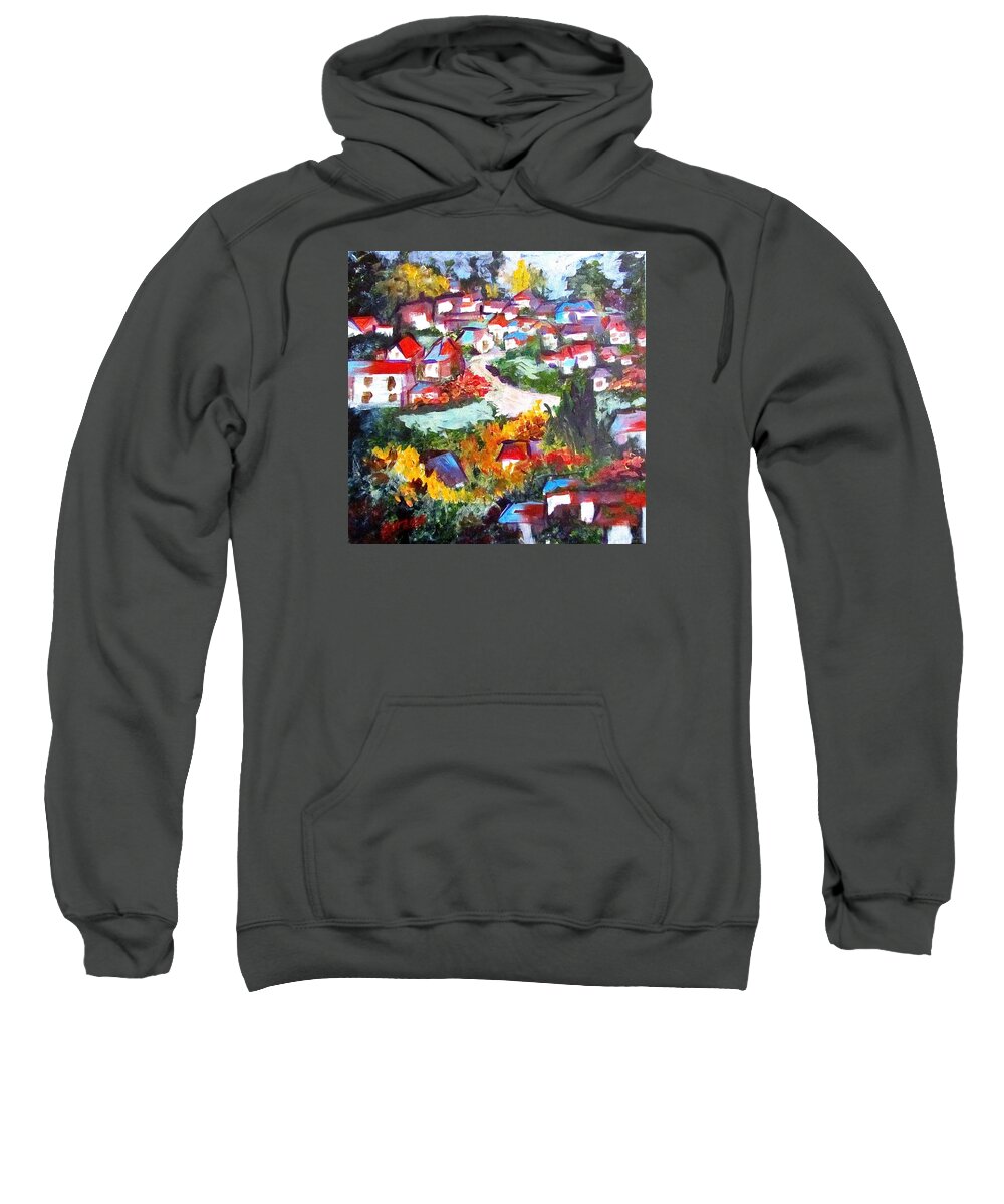 La Sweatshirt featuring the painting Hills of East LA by Barbara O'Toole