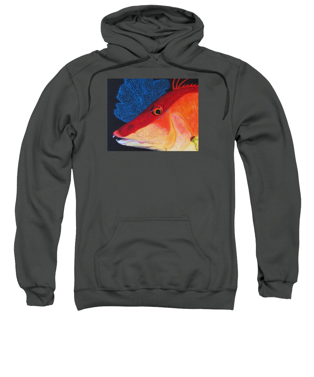Fish Sweatshirt featuring the painting Hog Fish by Anne Marie Brown