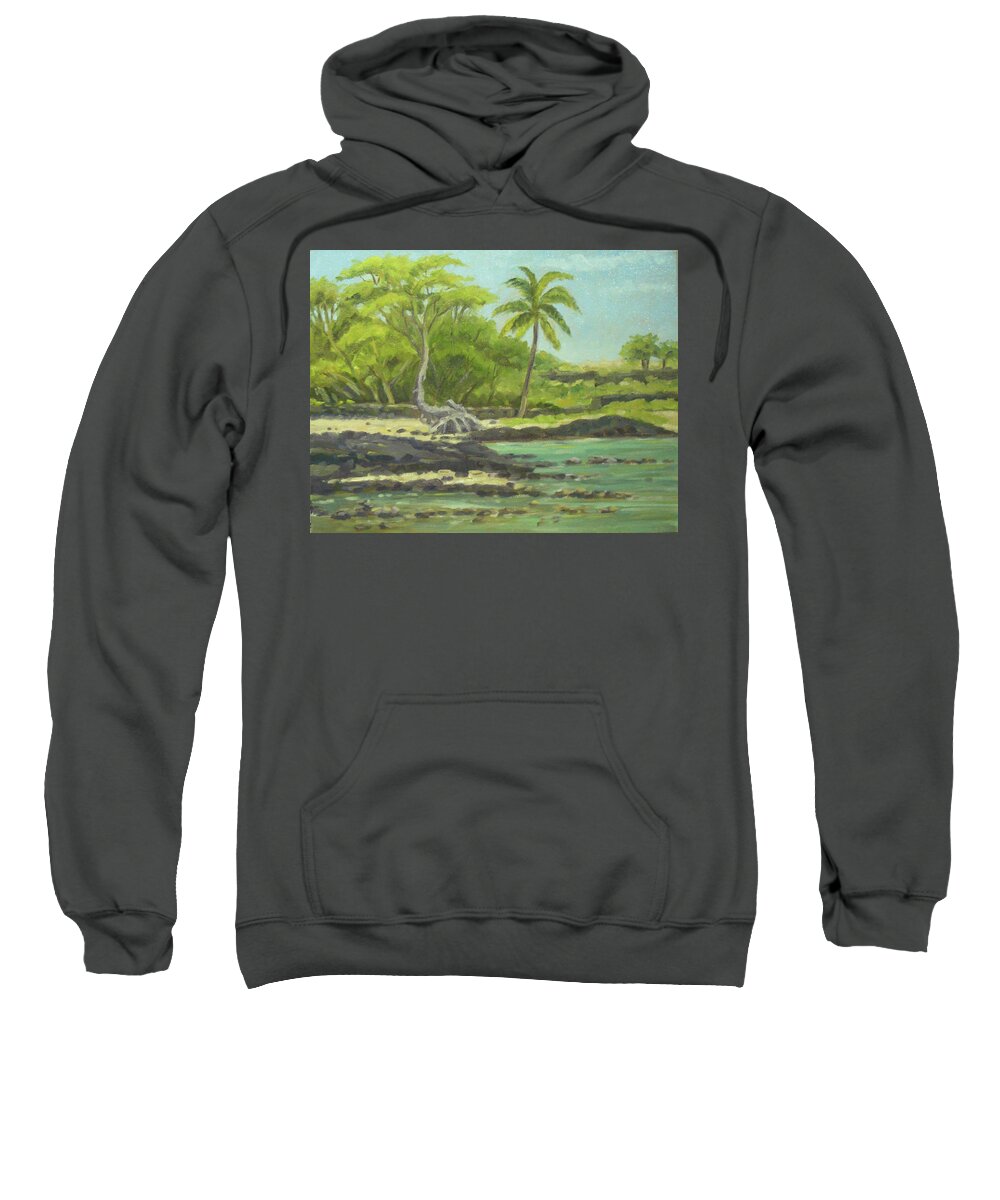 Landscape Sweatshirt featuring the painting Honokohau Harbor Park by Stan Chraminski