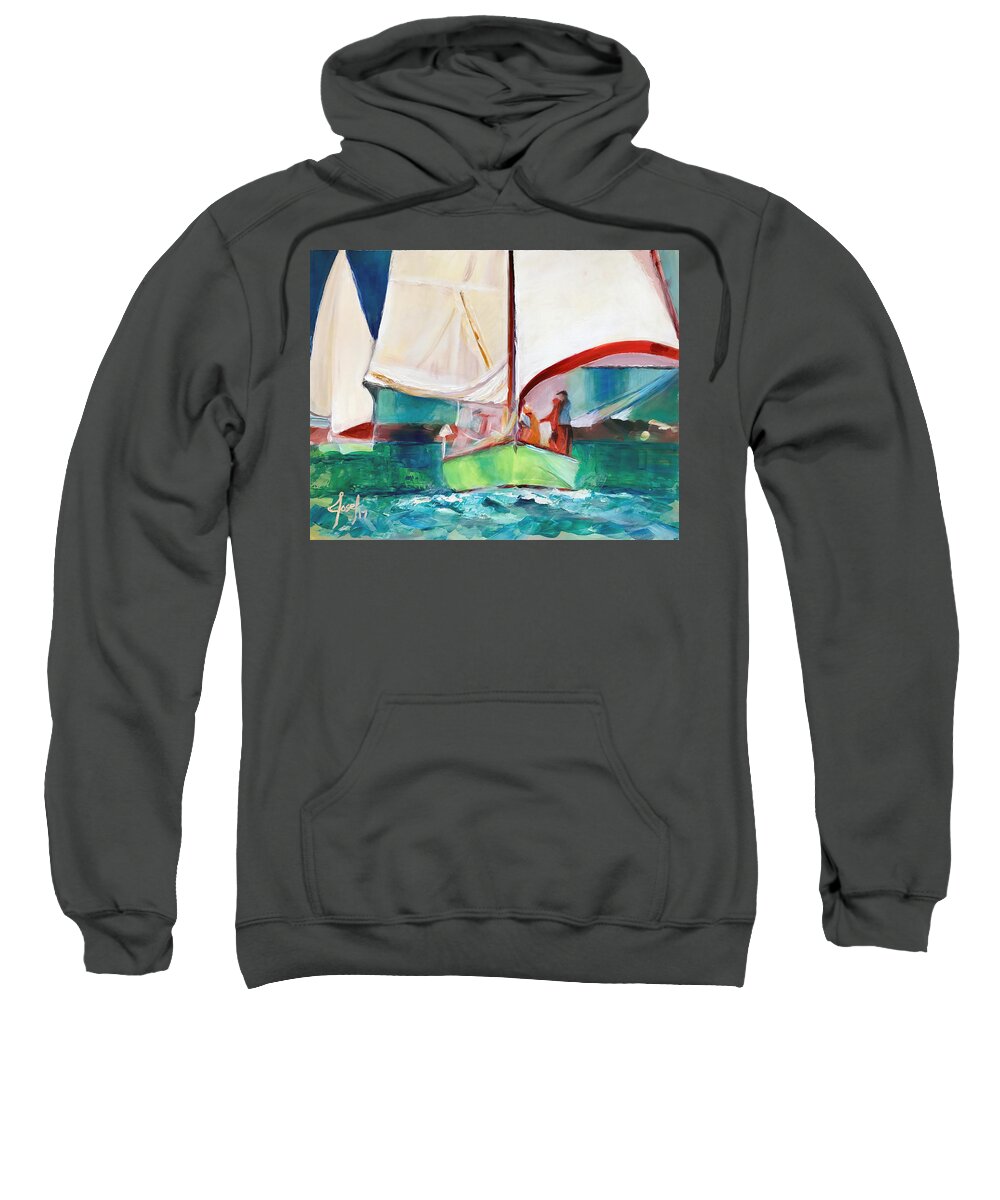 Hope Town Sweatshirt featuring the painting Hope Towards the Finish by Josef Kelly